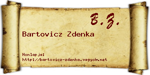 Bartovicz Zdenka névjegykártya
